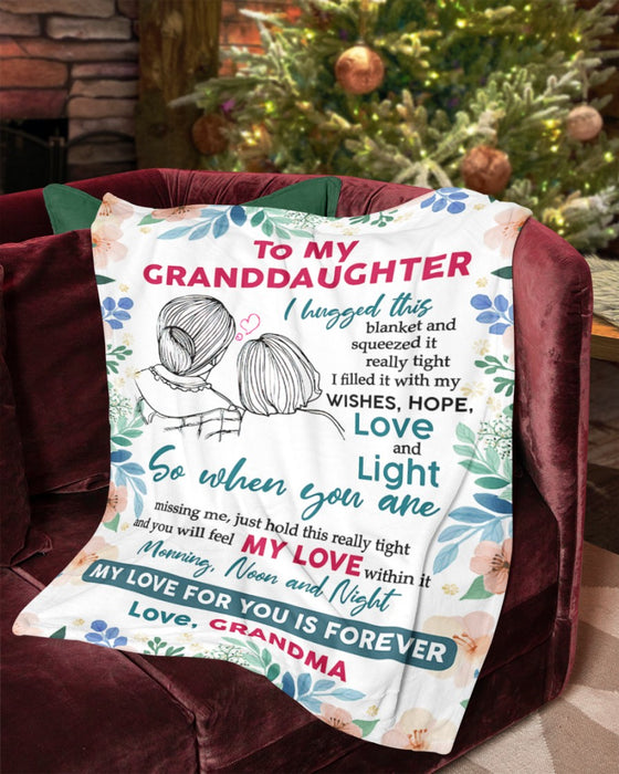 Personalized To My Granddaughter Blanket From Grandma My Love For You Is Forever Floral Custom Name Gifts For Christmas
