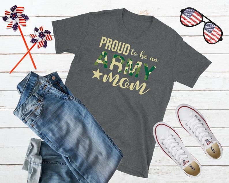 Personalized Tee Shirt For Mom Proud To Be An Army Mom Shirt For Mother's Day Custom Nickname