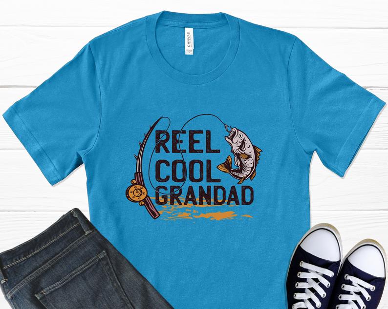 Personalized Shirt For Father's Day Reel Cool Grandad Gifts For Papa Fishing T-Shirt For Grandpa