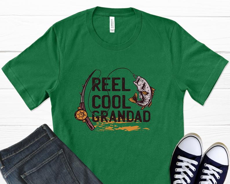 Personalized Shirt For Father's Day Reel Cool Grandad Gifts For Papa Fishing T-Shirt For Grandpa