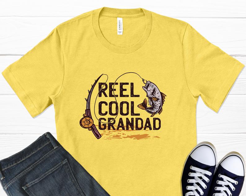 Personalized Shirt For Father's Day Reel Cool Grandad Gifts For Papa Fishing T-Shirt For Grandpa