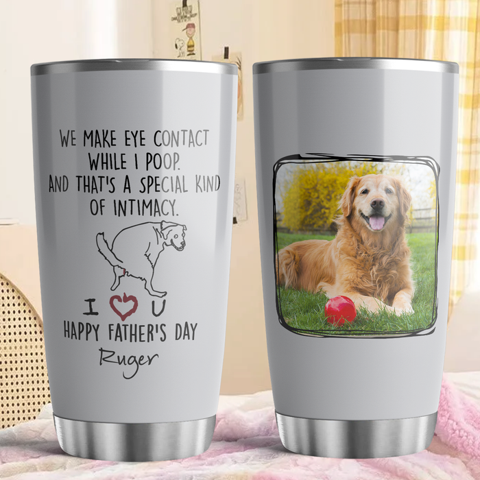 Personalized Tumbler For Dog Owners That's A Special Kind Of Intimacy Custom Name & Photo Travel Cup Gifts For Birthday