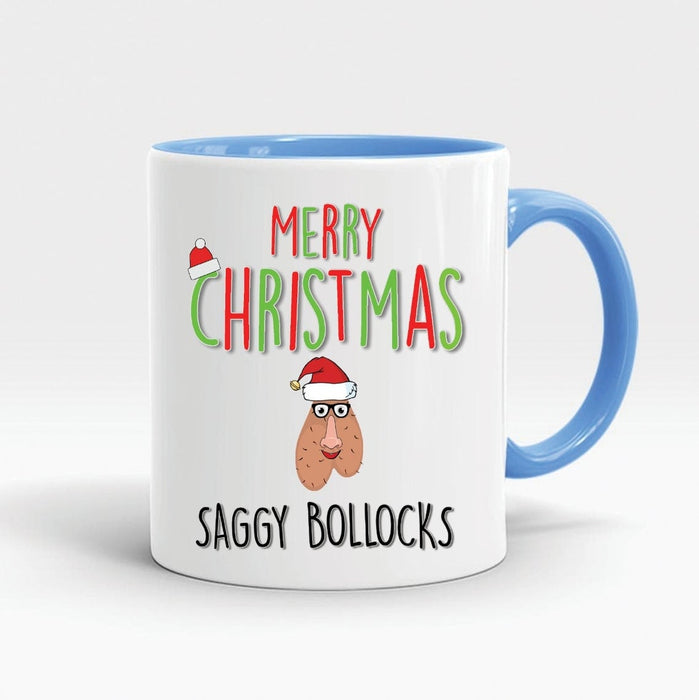 Funny Rude Profanity Accent Mugs Merry Christmas Saggy Bollocks 11Oz Ceramic Mug For Friend