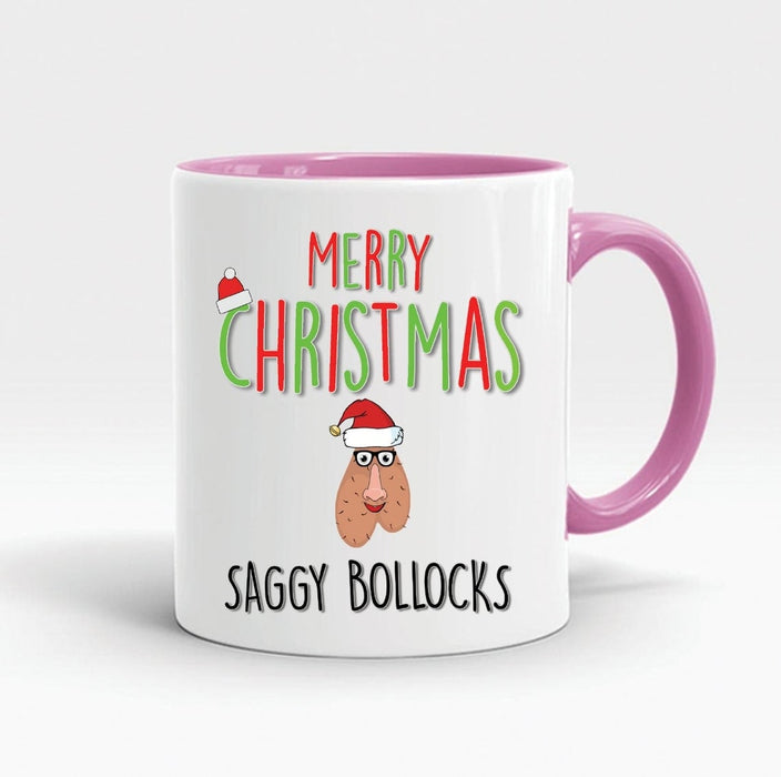 Funny Rude Profanity Accent Mugs Merry Christmas Saggy Bollocks 11Oz Ceramic Mug For Friend