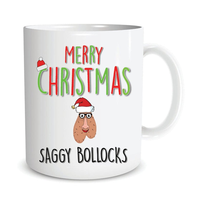 Funny Rude Profanity Coffee Mugs Merry Christmas Saggy Bollocks 11Oz 15Oz Ceramic Mug For Friend