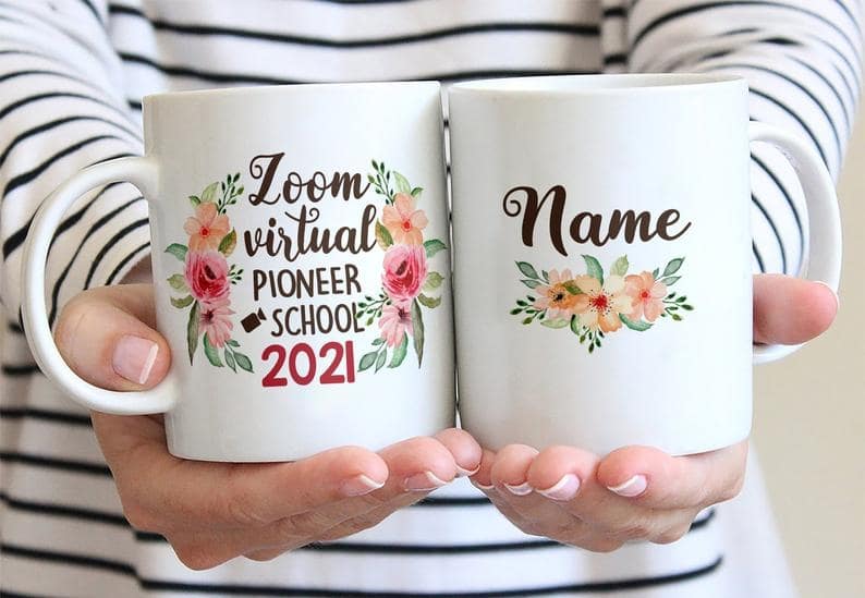Personalized Coffee Mug For Teacher Zoom Virtual Pioneer School 2021 Custom Name Mug Back To School 11oz 15oz Floral Mug