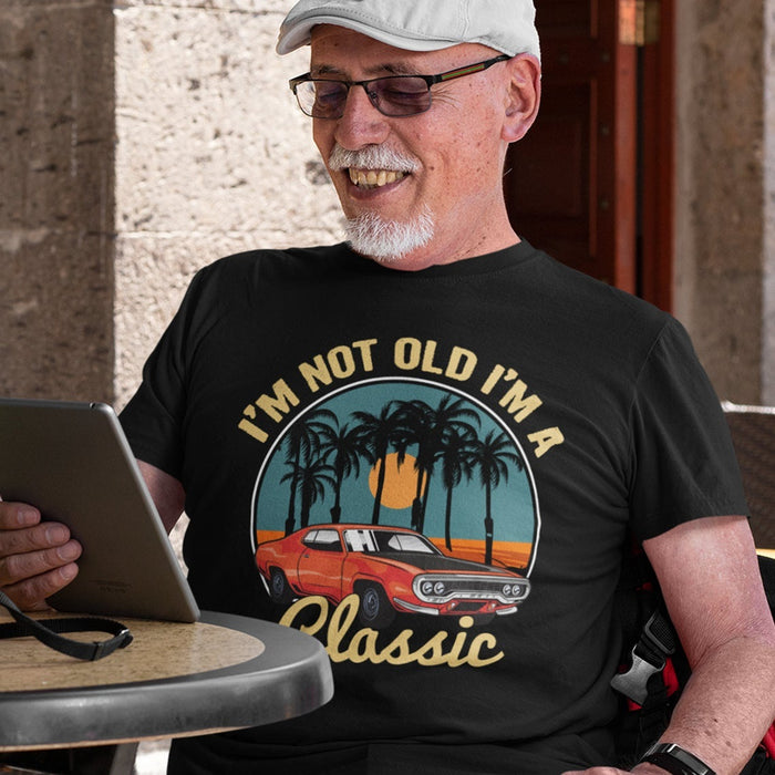 Vintage Tee Shirt For Grandpa I'm Not Old I'm A Classic Shirts Retro Muscle Car Unisex Tee For Funny Birthday