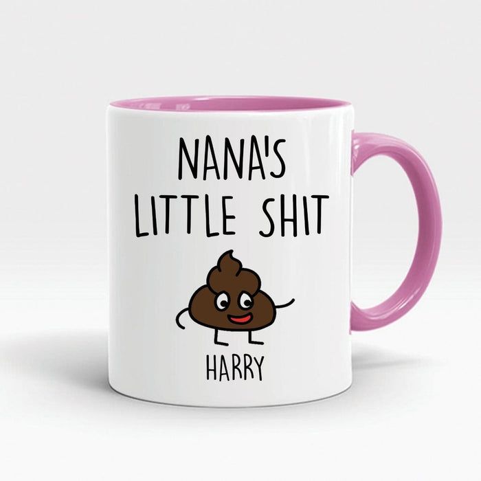 Personalized Accent Mug For Grnadma Nana's Little Shit Custom Name Funny Mug 11oz