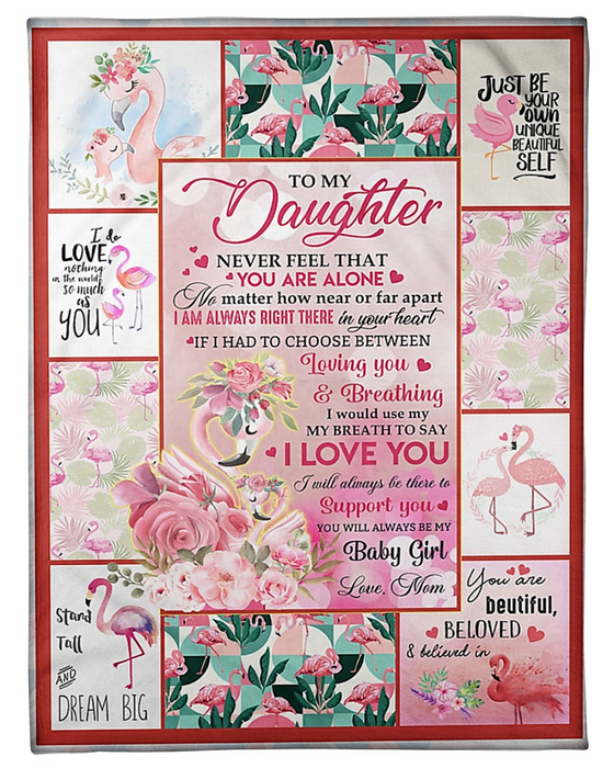 Personalized Fleece Blanket For Daughter Print Art Flamingo Cute Customized Blanket Gifts For Birthday Graduation