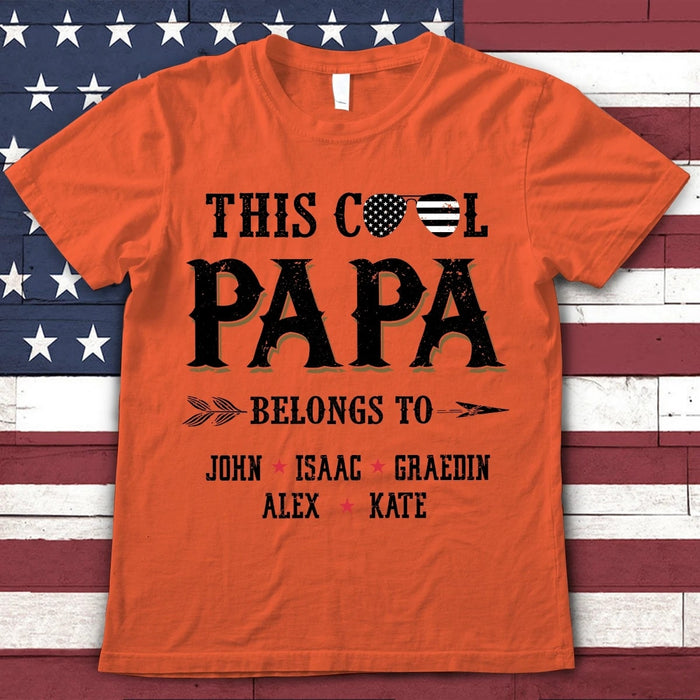 Personalized T-Shirt For Father's Day Grandpa This Cool Papa Belongs To Kid's Name