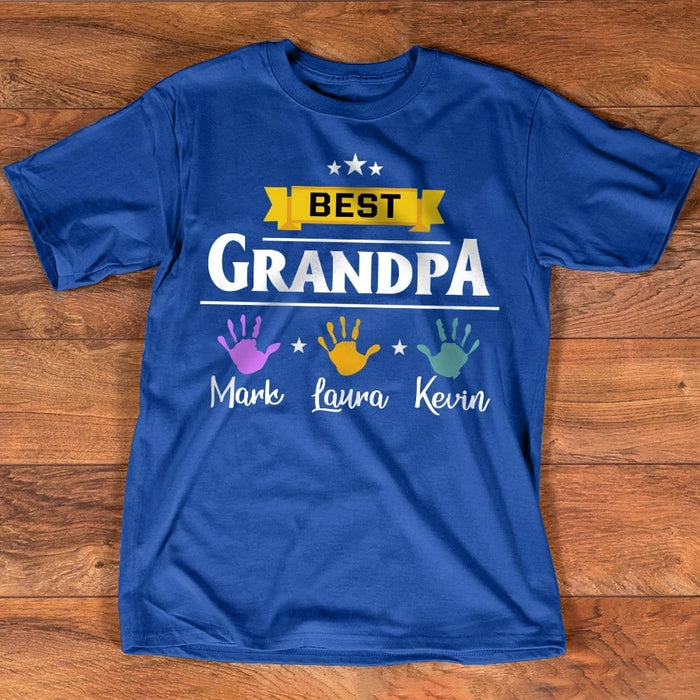 Personalized Shirt For Papa Best Grandpa Shirt With Grandkids Name Shirt