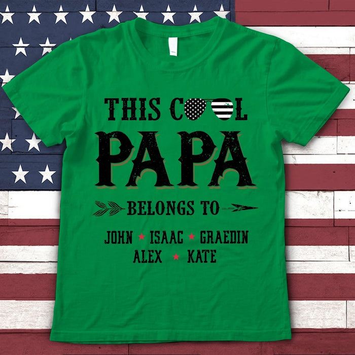 Personalized T-Shirt For Father's Day Grandpa This Cool Papa Belongs To Kid's Name