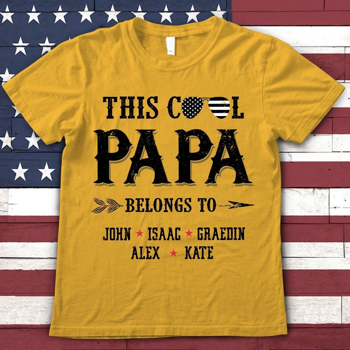 Personalized T-Shirt For Father's Day Grandpa This Cool Papa Belongs To Kid's Name