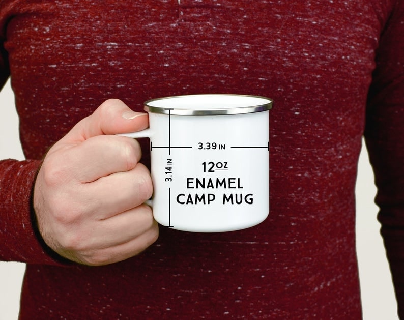 Camping Mug For Camping Lover Alpaca Animal Printed 12oz Coffee Enamel Mug