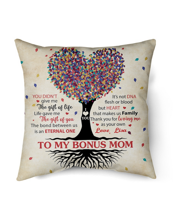 Personalized Pillow For Bonus Mom You Didn't Give Me Gift Of Life To Mom Indoor Custom Name Gifts For Mothers Day