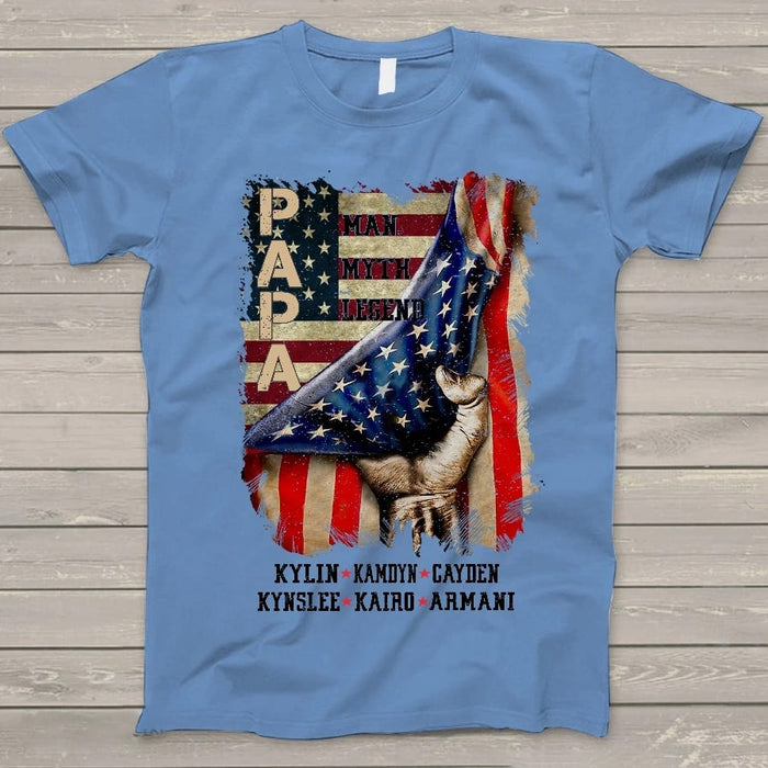 Personalized Shirt For Papa The Man The Myth The Legend Shirt For Independence Day