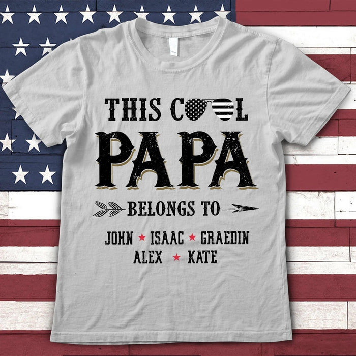 Personalized T-Shirt For Father's Day Grandpa This Cool Papa Belongs To Kid's Name