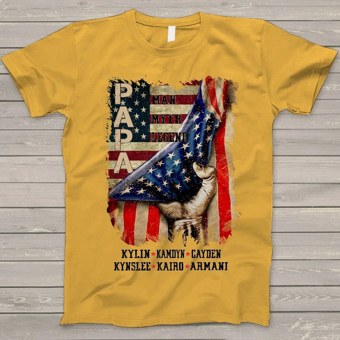 Personalized Shirt For Papa The Man The Myth The Legend Shirt For Independence Day