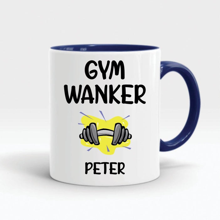 Personalized Accent Mug For Gymmer Custom Name Gym Wanker Art Design Printed Coffee Mug 11oz