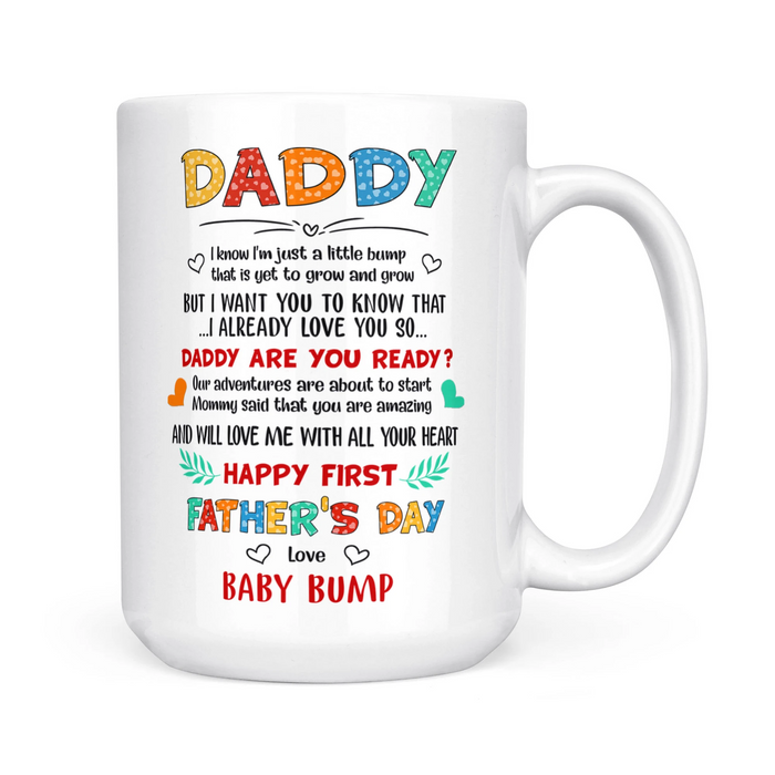 Personalized Coffee Mug Father's Day Gifts For New Dad From Baby Bump 1st First Time To Be Daddy