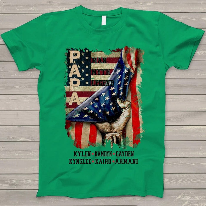 Personalized Shirt For Papa The Man The Myth The Legend Shirt For Independence Day