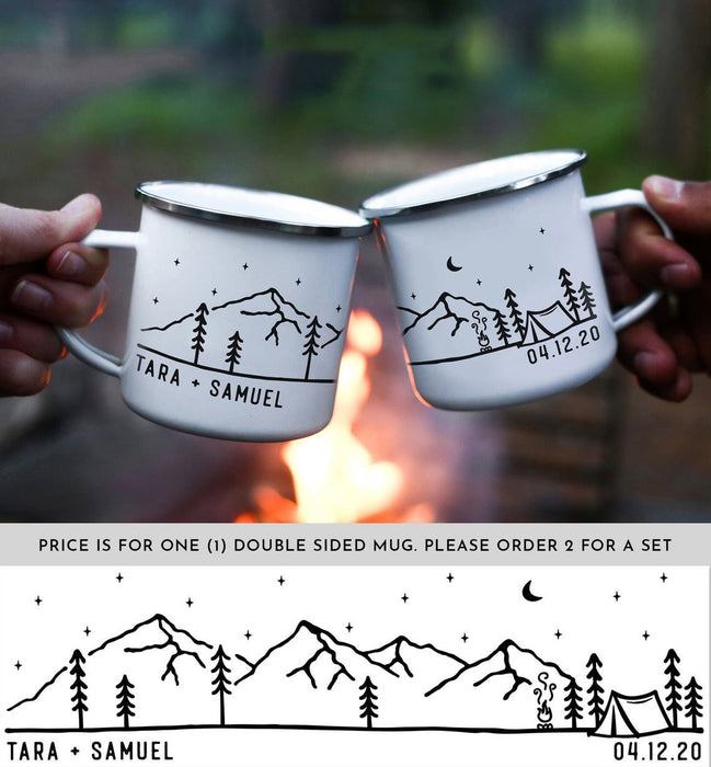 Personalized Campfire Mug for Couple Let The Adventure Begin Camping Cup 12oz Gifts for Travel Picnic