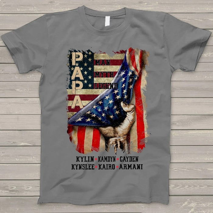 Personalized Shirt For Papa The Man The Myth The Legend Shirt For Independence Day