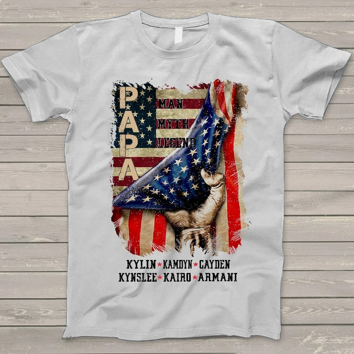 Personalized Shirt For Papa The Man The Myth The Legend Shirt For Independence Day