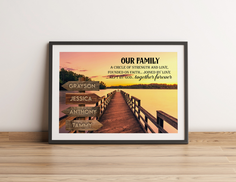 Personalized Custom Name Poster Canvas Print Ocean Dock Funny Family Our Family Dock Wooden Bridge