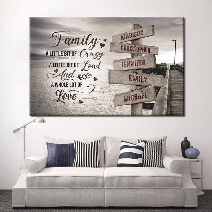 Personalized Multi Names Premium Canvas Poster Crossroads Family Name Custom The Love In Our Family Grows Strong And Deep