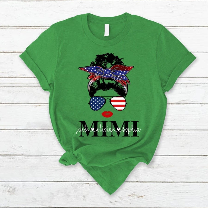 Personalized Shirt For Mimi Design Print Shirt For Grandma With Kids Name