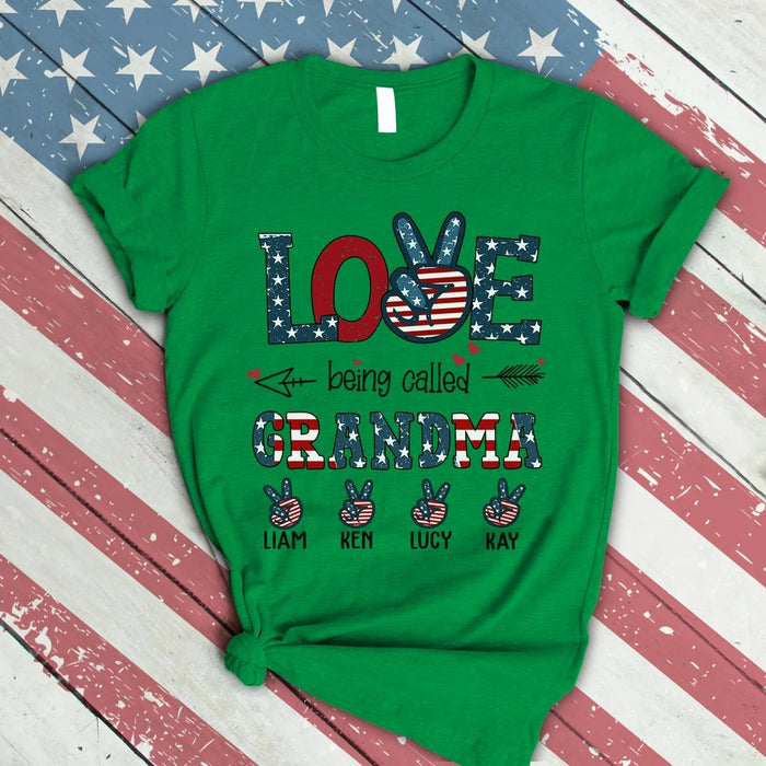 Personalized Shirt For Nana Love Being Called Grandma Art Print Shirt Custom Kid Name