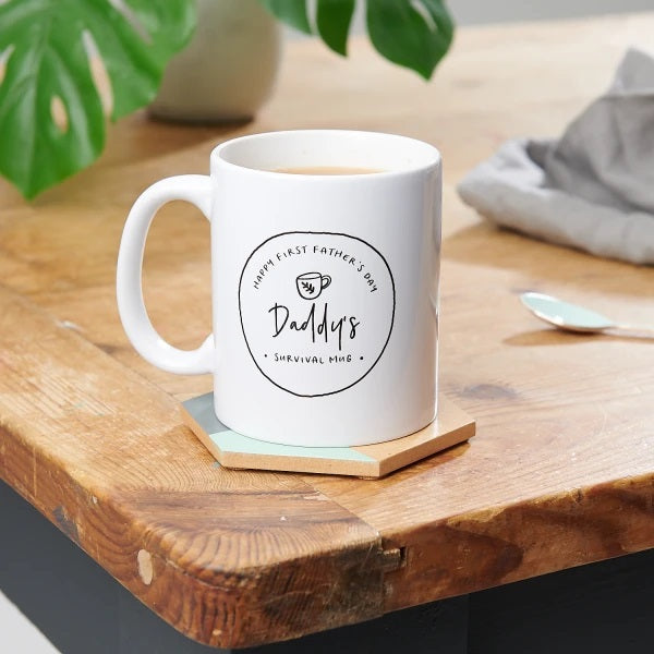 Coffee Mug For Husband Happy First Father's Day Daddy's Survival Mug From Wife Ceramic Mugs 11Oz 15Oz