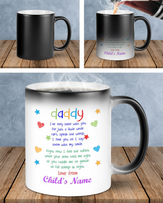 Personalized Dad Coffee Mug Pregnancy Reveal From Wife Happy To Be Daddy Gifts For Father's Day Mug