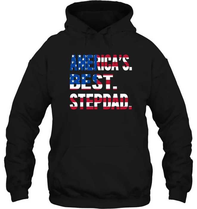 Flag Shirt For Step Dad America's Best Stepdad Shirt For Father's Day