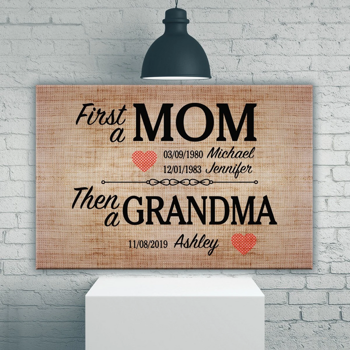 Personalized Mother's Day Gifts for Grandmother Canvas Poster Customized Multi Name And Date Anniversary