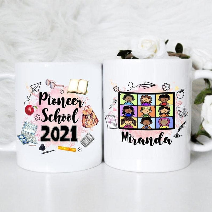 Personalized Coffee Mug Pioneer School 2021 Custom Name Cute Kids Printed Mug Back To School 11oz 15oz Mug