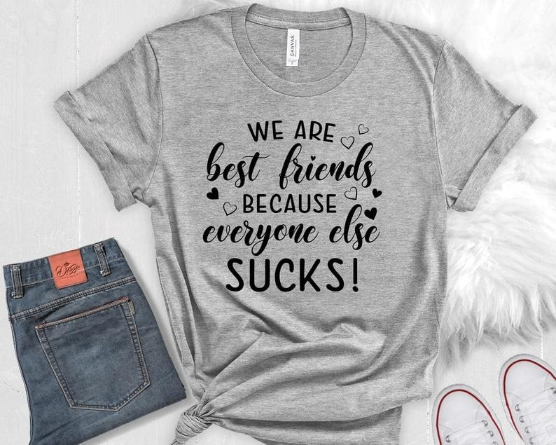 Classic T-Shirt For Friend We Are Best Friends Because Everyone Else Sucks Funny Matching Shirt For Women