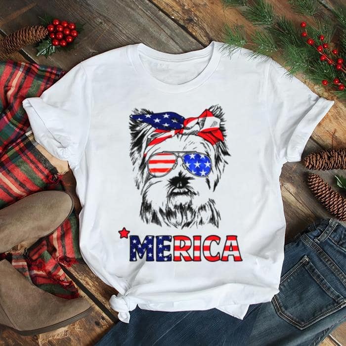 Classic T-Shirt For Mom American Flag Yorkshire Terrier Yorkie Shirt For Fourth Of July