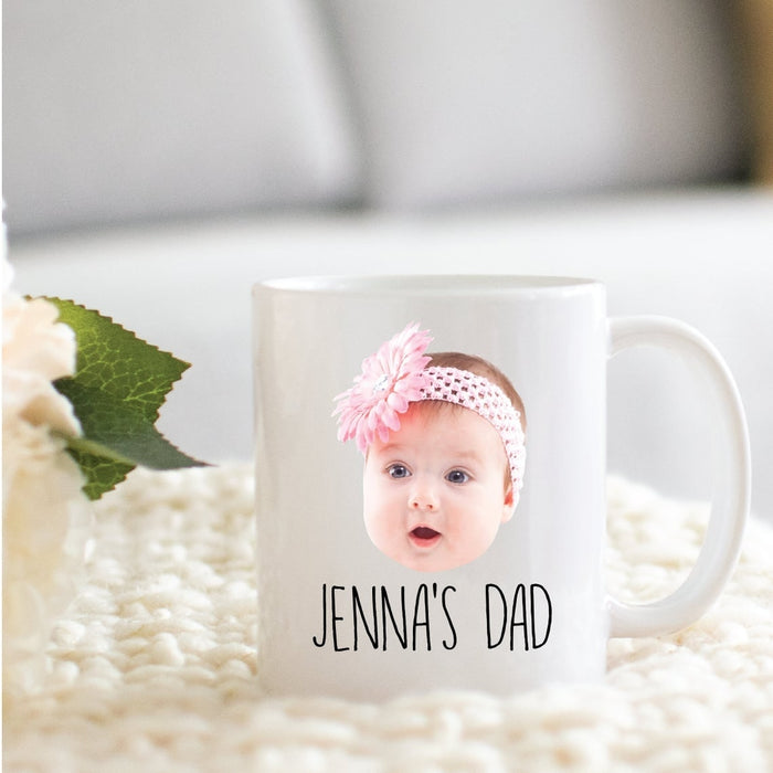 Personalized Coffee Mug For Daddy Custom Baby's Name And Photo 11Oz 15Oz Ceramic Mug