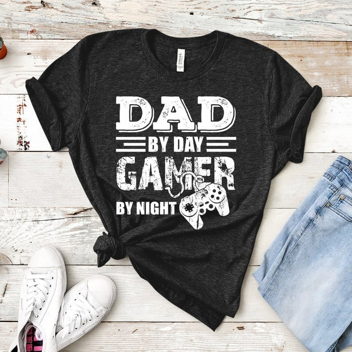 Personalized Shirt For Father's Day Dad By Day Gamer By Night Gifts For Daddy
