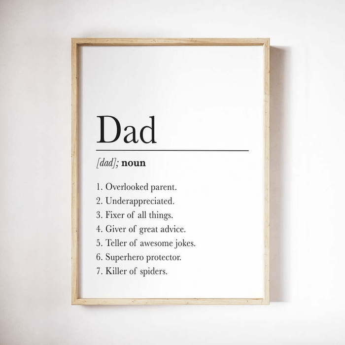 Dad Definition Poster No Frame Fathers Day Poster Funny Fathers Day Gifts