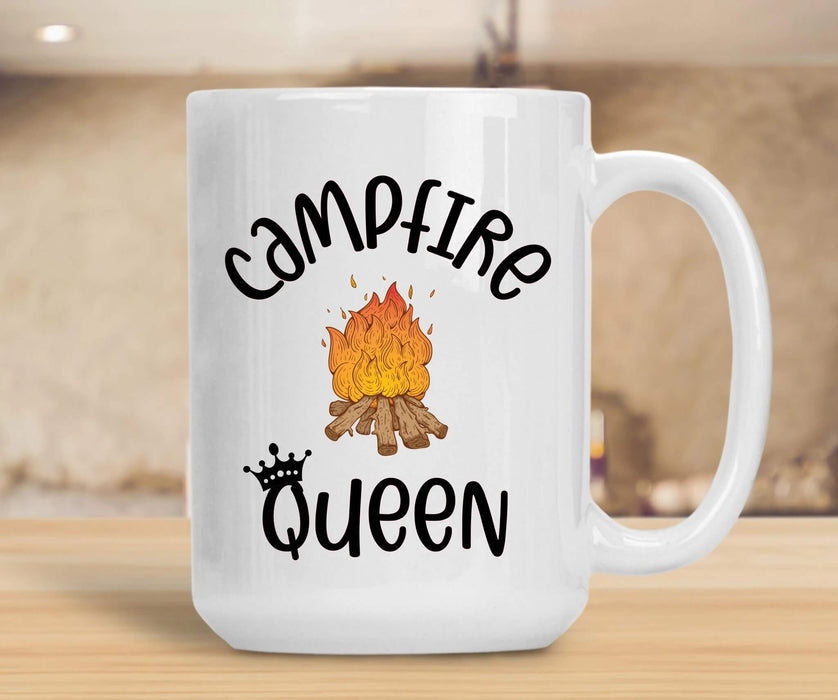 Coffee Mug For Camping Lover Campfire Queen Mug From Friend Ceramic Mug 11Oz 15Oz