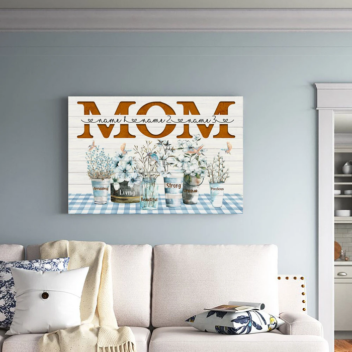 Personalized Poster For Mom Meaning Message Gift For Mom Amazing Loving Flowers Canvas