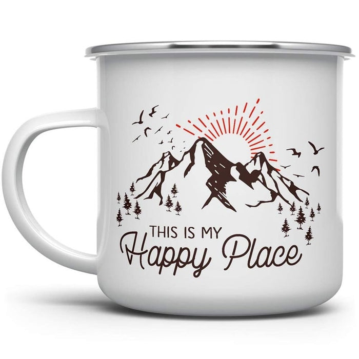 This Is My Happy Place Travel Mug 12oz For Campers Funny Gifts For Love Adventure