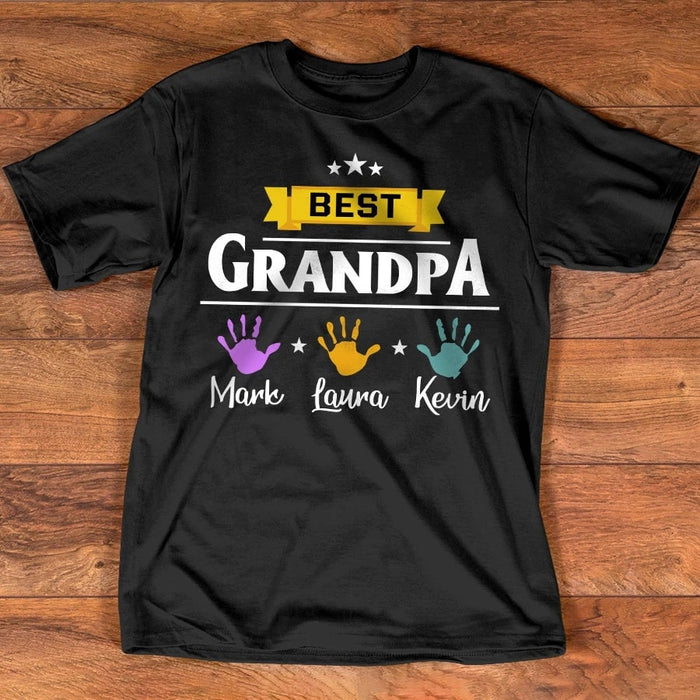 Personalized Shirt For Papa Best Grandpa Shirt With Grandkids Name Shirt