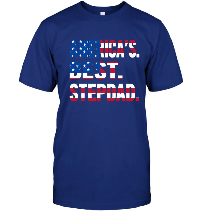 Flag Shirt For Step Dad America's Best Stepdad Shirt For Father's Day