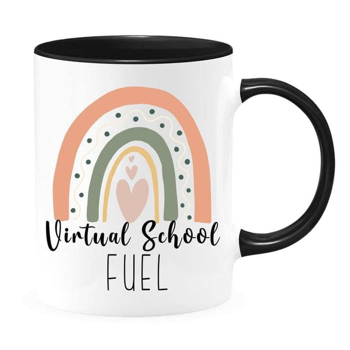 Accent Mug For Back To School Virtual School Fuel Rainbow Printed Mug Distance Learning 11oz Ceramic Mug