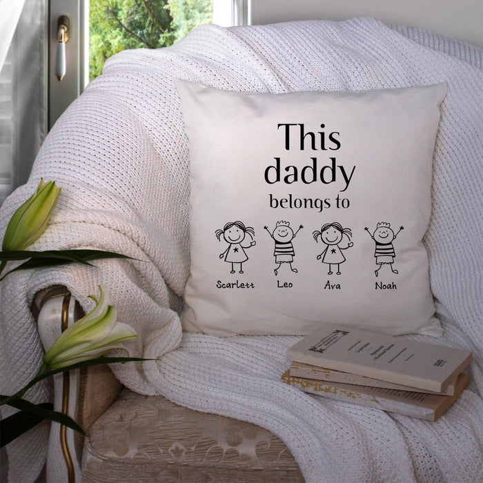 Personalized Pillow For Dad This Daddy Belong To Custom Kids Name Pillow Gift For Dad