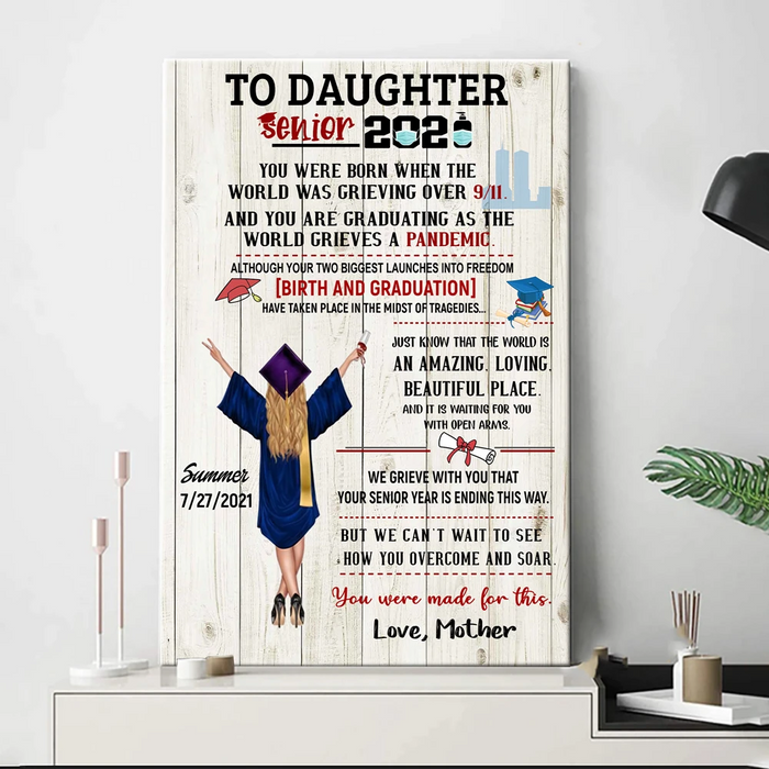 Personalized Canvas For Daughter Meaning Massage For Daughter Gifts For Graduate 2021